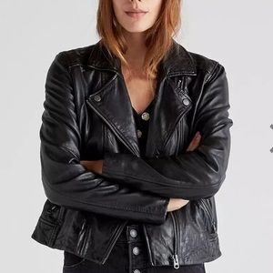Lucky Brand Authentic Leather Moto Jacket Black L